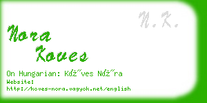 nora koves business card